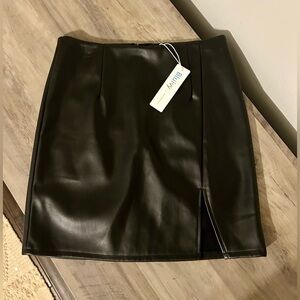 Bluivy Black Faux Leather Pencil Skirt Size S NWY